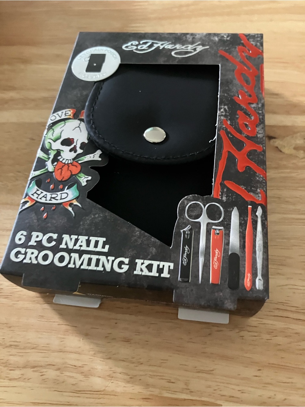 Ed Hardy Black 6-Piece Nail Grooming Kit In Graphic Box